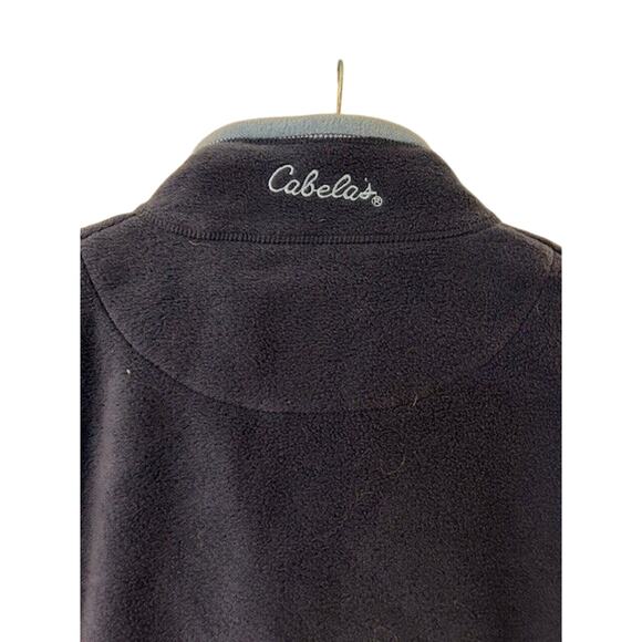 CABELA'S Men's Fleece Jacket LARGE Blue Embroidered Logo Full Zip Coat - Picture 8 of 11